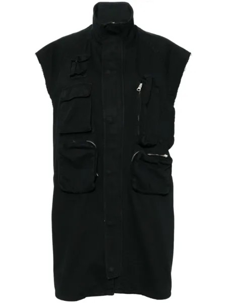 MM6 Maison Margiela жилет на молнии с карманами, черный