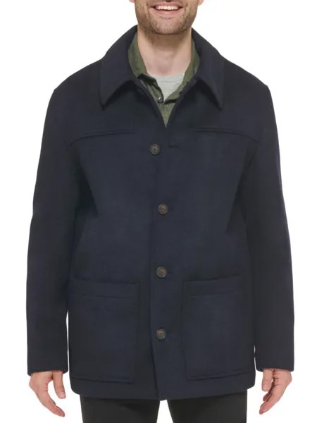 Полевая куртка из смесовой шерсти Cole Haan, темно-синий