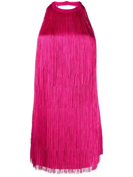 Платье мини с бахромой PINKO, розовый