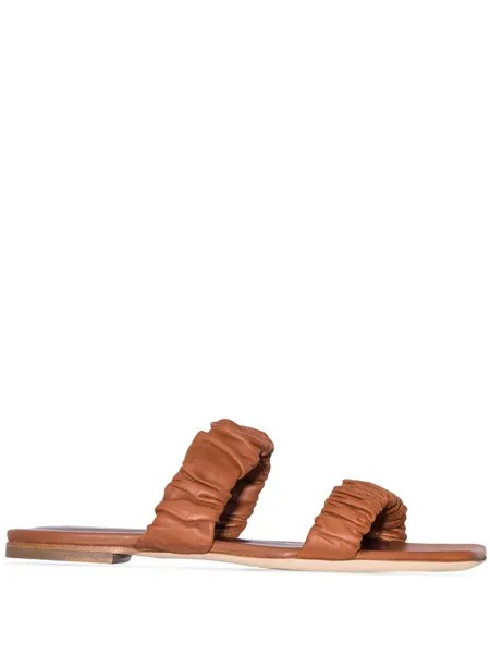 STAUD Maya leather flat sandals