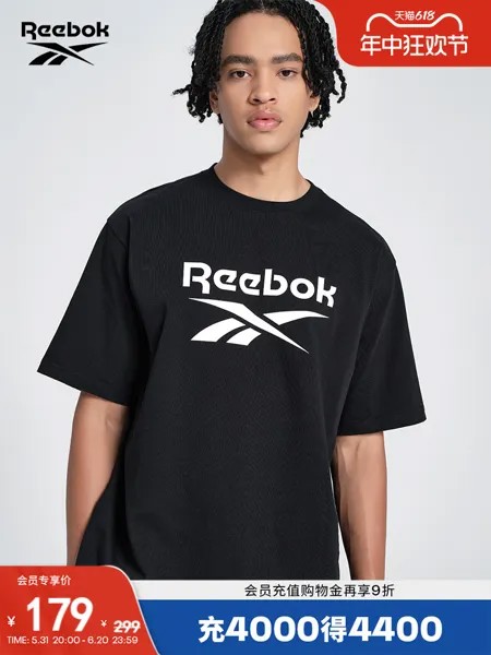 Футболка Reebok с логотипом, черный
