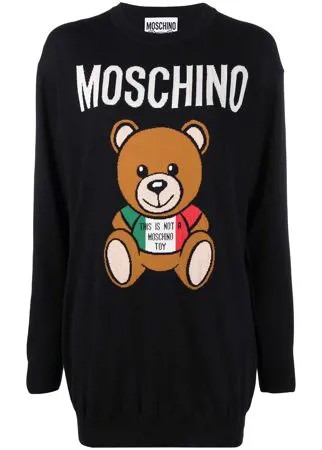 Moschino платье-свитер с логотипом