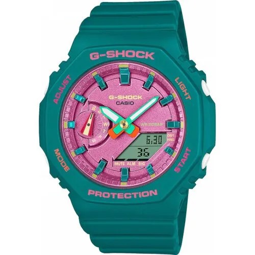 Наручные часы CASIO G-Shock, зеленый, розовый