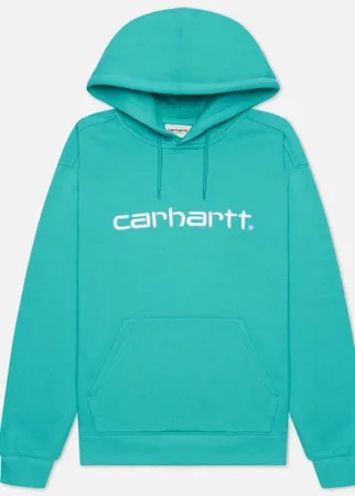 Женская толстовка Carhartt WIP W Carhartt Hooded 9 Oz, цвет голубой, размер S
