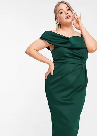 Зеленое платье миди ASOS DESIGN Curve-Зеленый цвет