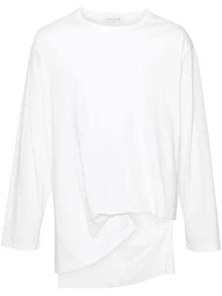Yohji Yamamoto футболка асимметричного кроя, белый
