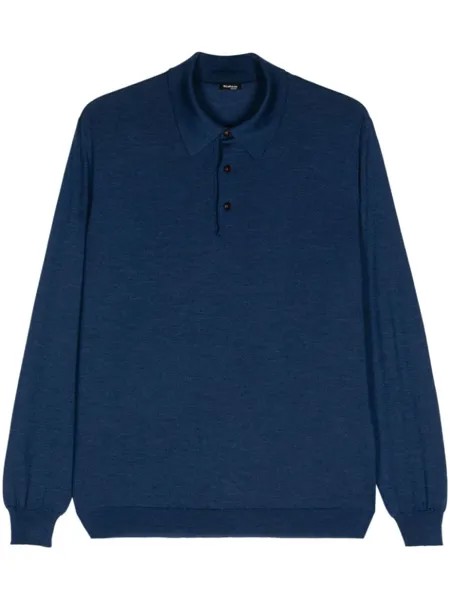 Kiton рубашка поло тонкой вязки, синий