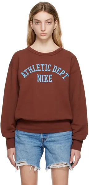 Коричневый свитшот с круглым вырезом Nike