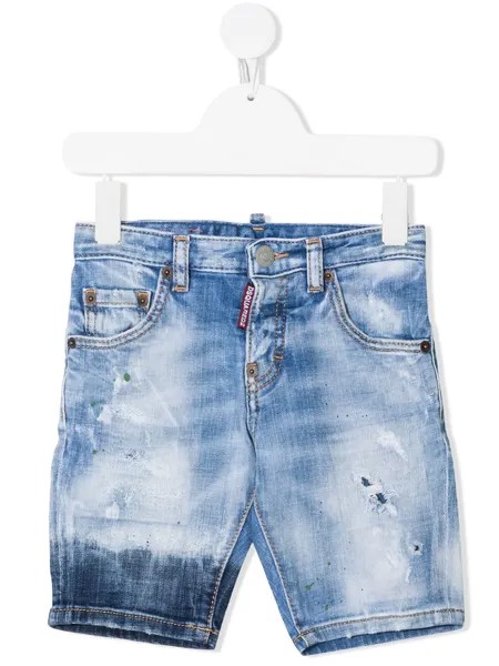 Dsquared2 Kids шорты с эффектом потертости