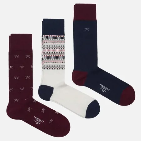 Комплект носков Hackett Fairisle 3-Pack, цвет комбинированный, размер 40-46 EU