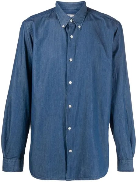 Woolrich джинсовая рубашка на пуговицах, синий