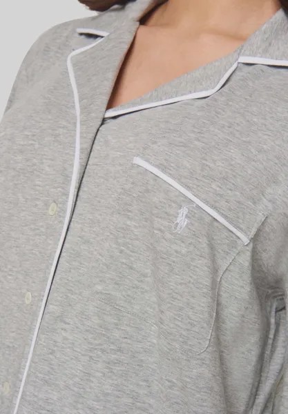 Женская ночная рубашка с воротником на пуговицах Polo Essentials POLO RALPH LAUREN, цвет Grau Mel