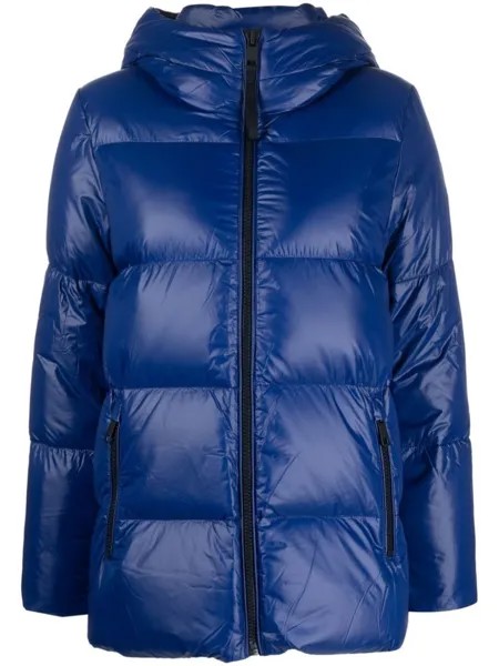Tommy Hilfiger пуховик с капюшоном и логотипом, синий