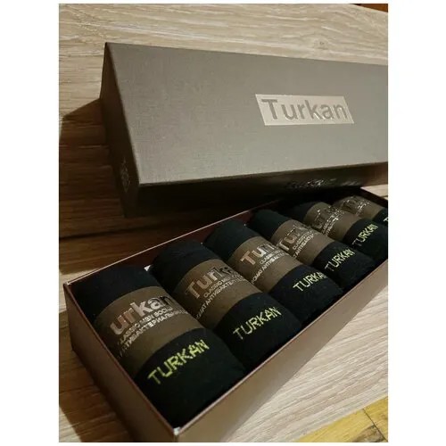 Носки Turkan, комплект, 6 пар, размер 41-46, черный