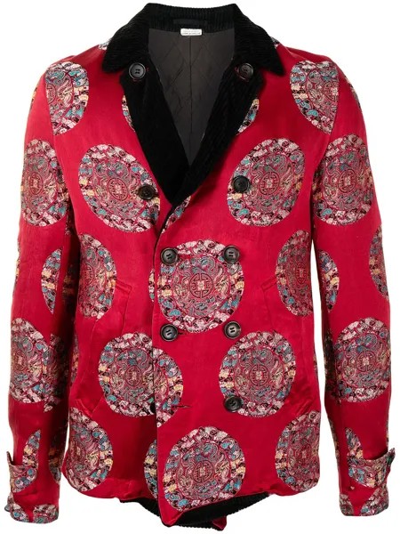 Comme Des Garçons Pre-Owned двубортный пиджак с вышивкой
