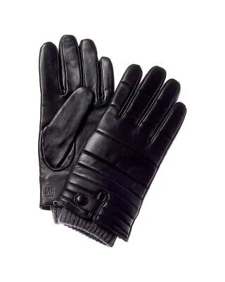 Bruno Magli Touchtech Стеганые кожаные перчатки на кашемировой подкладке Мужские