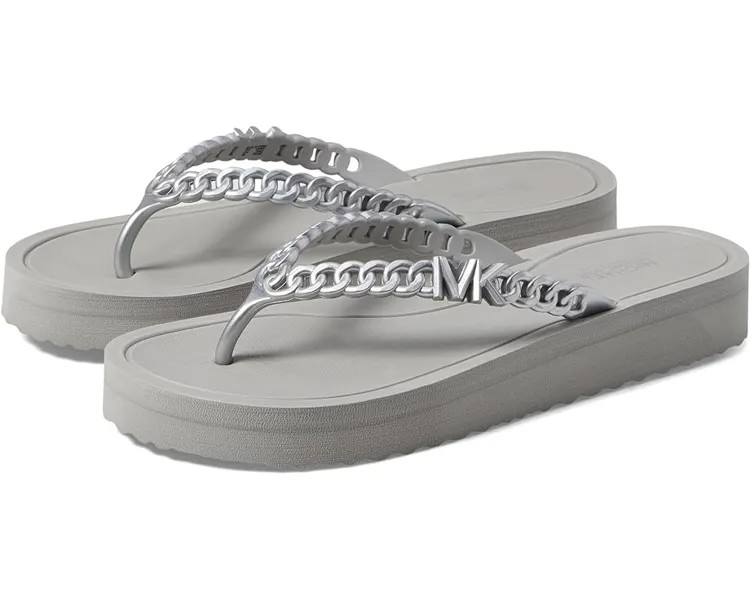 Сандалии MICHAEL Michael Kors Zaza Flip Flop, серебряный
