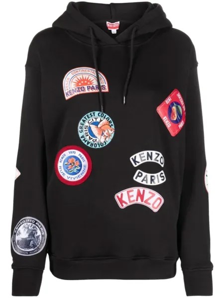 Kenzo худи из органического хлопка с логотипом, черный
