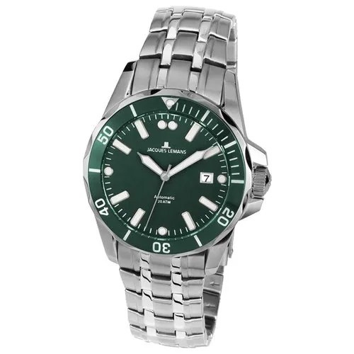 Наручные часы JACQUES LEMANS Sport, серебряный, зеленый