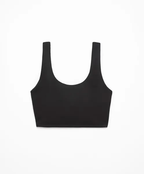 Топ спортивный Oysho Short Neoprene Effect, черный