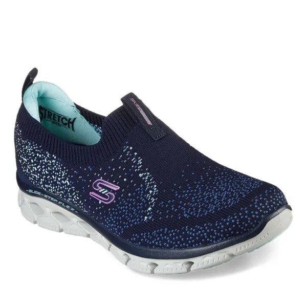 Женские туфли Skechers GLIDE-STEP FLEX темно-синие/бирюзовые 104305/NVTQ, допускающие машинную стирку