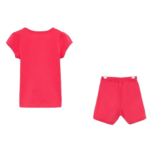 Комплект для девочки (футболка/шорты), цвет малиновый, рост 104