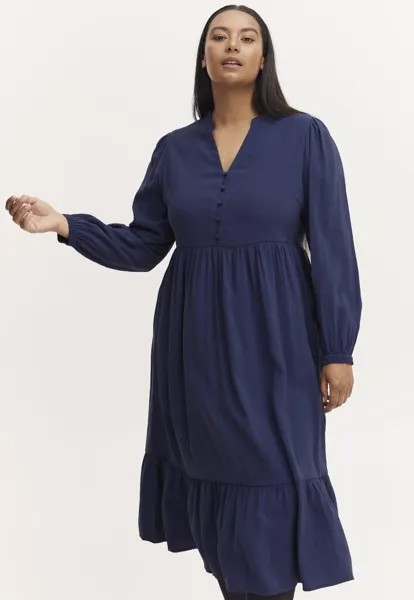 Платье-рубашка Fransa с глубоким вырезом, синий