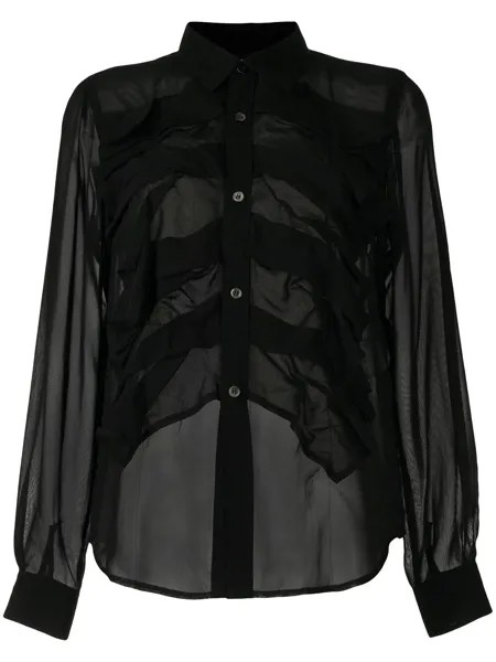 Comme Des Garçons Comme Des Garçons прозрачная рубашка с оборками