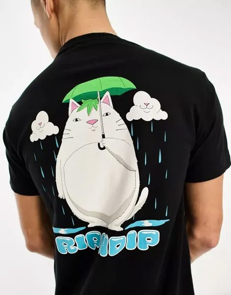 Черная футболка RIP N DIP Splish Splash с принтом на груди и спине