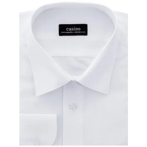 Рубашка мужская длинный рукав CASINO c113/1/8068, Прямой силуэт / Сlassic fit, цвет Белый, рост 174-184, размер ворота 42