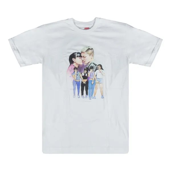 Футболка Supreme Kiss T-Shirt 'White', белый