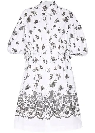 Simone Rocha платье-рубашка с цветочным принтом