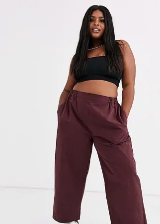 Укороченные брюки без застежек ASOS DESIGN Curve-Красный