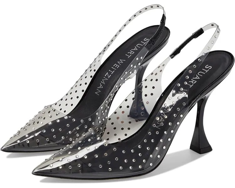 Туфли Stuart Weitzman Glam Xcurve 100 Slingback, цвет Flannel/Black/Clear
