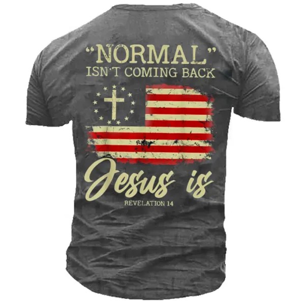 Нормальное не возвращается но Иисус - Откровение 14 Костюм Мужская футболка