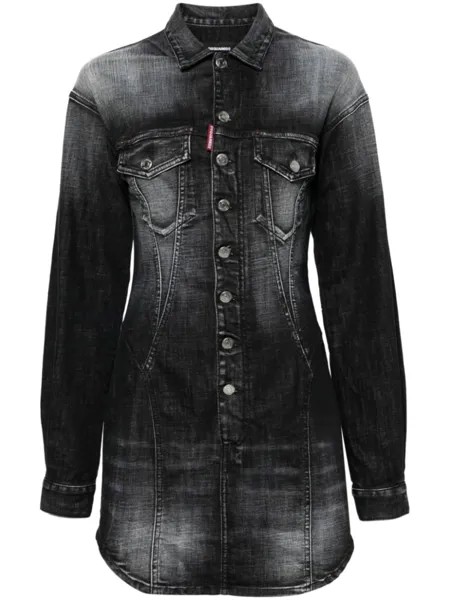 DSQUARED2 джинсовое платье мини, черный