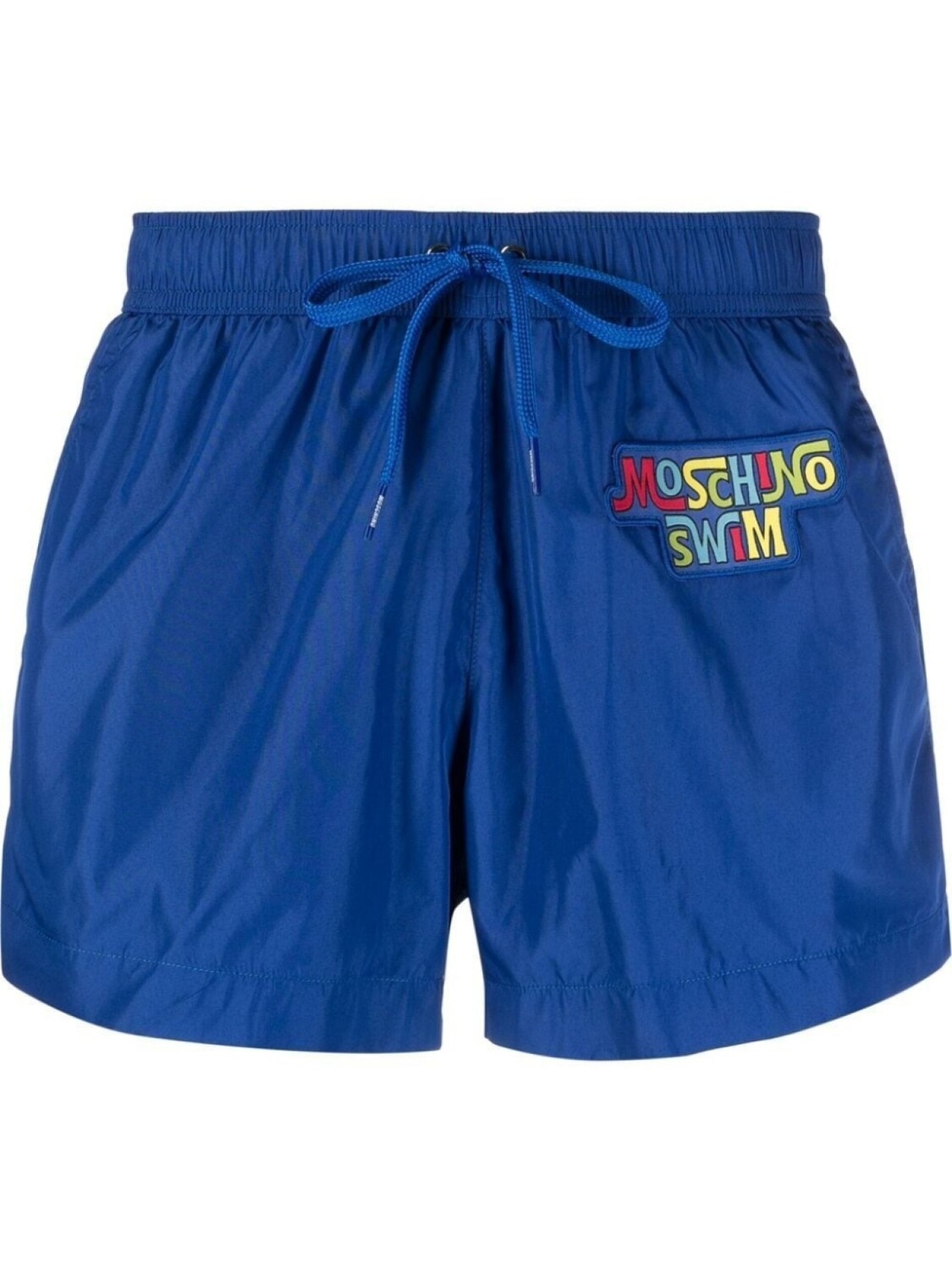 Moschino плавки-шорты с нашивкой-логотипом, синий