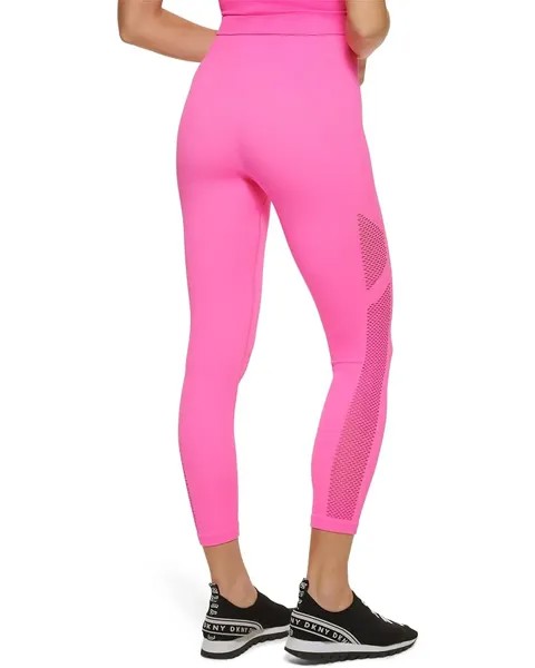 Брюки DKNY High-Waist 7/8 Rib Seamless Compress & Smooth Tights, цвет Laser Pink