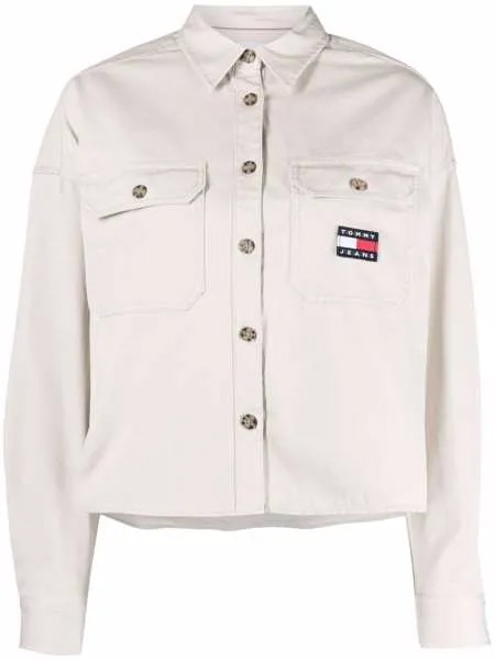 Tommy Jeans куртка-рубашка с нашивкой-логотипом