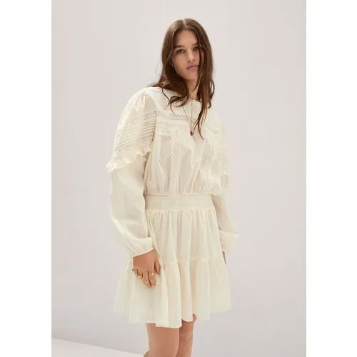 Платье MANGO GILET, размер 40, ecru