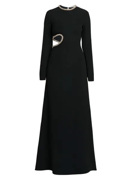 Украшенное платье с вырезом сбоку Stella McCartney, черный
