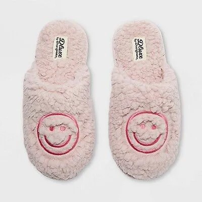 Женские тапочки dluxe byEARFOAMS W Happy Face - Heart Eyes Slippers - Pink S