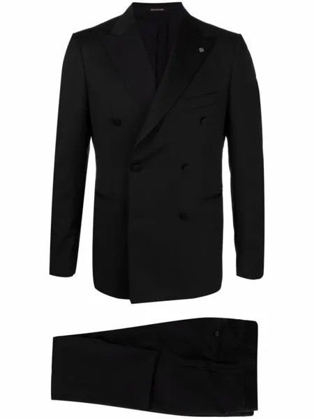 Tagliatore костюм с двубортным пиджаком, черный