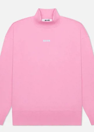 Мужская толстовка MSGM Micrologo Seasonal High Collar, цвет розовый, размер M