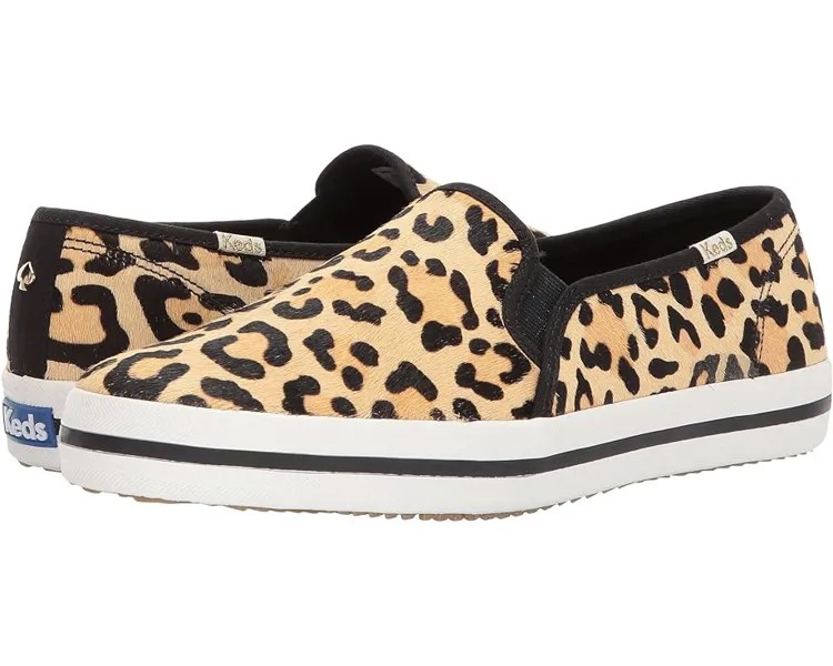 Кроссовки Keds Double Decker, цвет Tan/Black Printed Pony