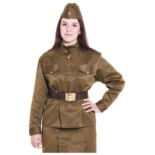 Военный костюм Бока женский, пилотка, гимнастерка, ремень с бляхой, р-р 48-50, рост 170 см