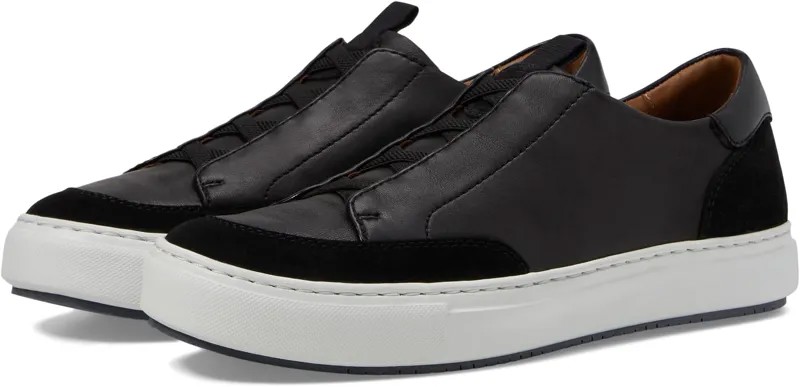 Кроссовки Anson Stretch Lace To Toe Johnston & Murphy Collection, цвет Black Sheepskin/Suede