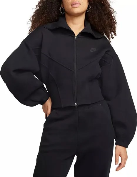 Женская свободная спортивная куртка с молнией во всю длину Nike Sportswear из технического флиса, черный