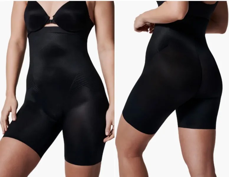 SPANX Thinstincts Черные легкие шорты 2.0 с высокой талией до середины бедра и живота 3X