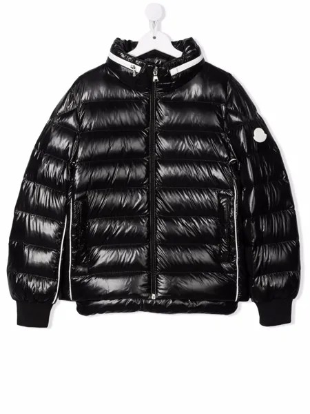 Moncler Enfant пуховик с нашивкой-логотипом